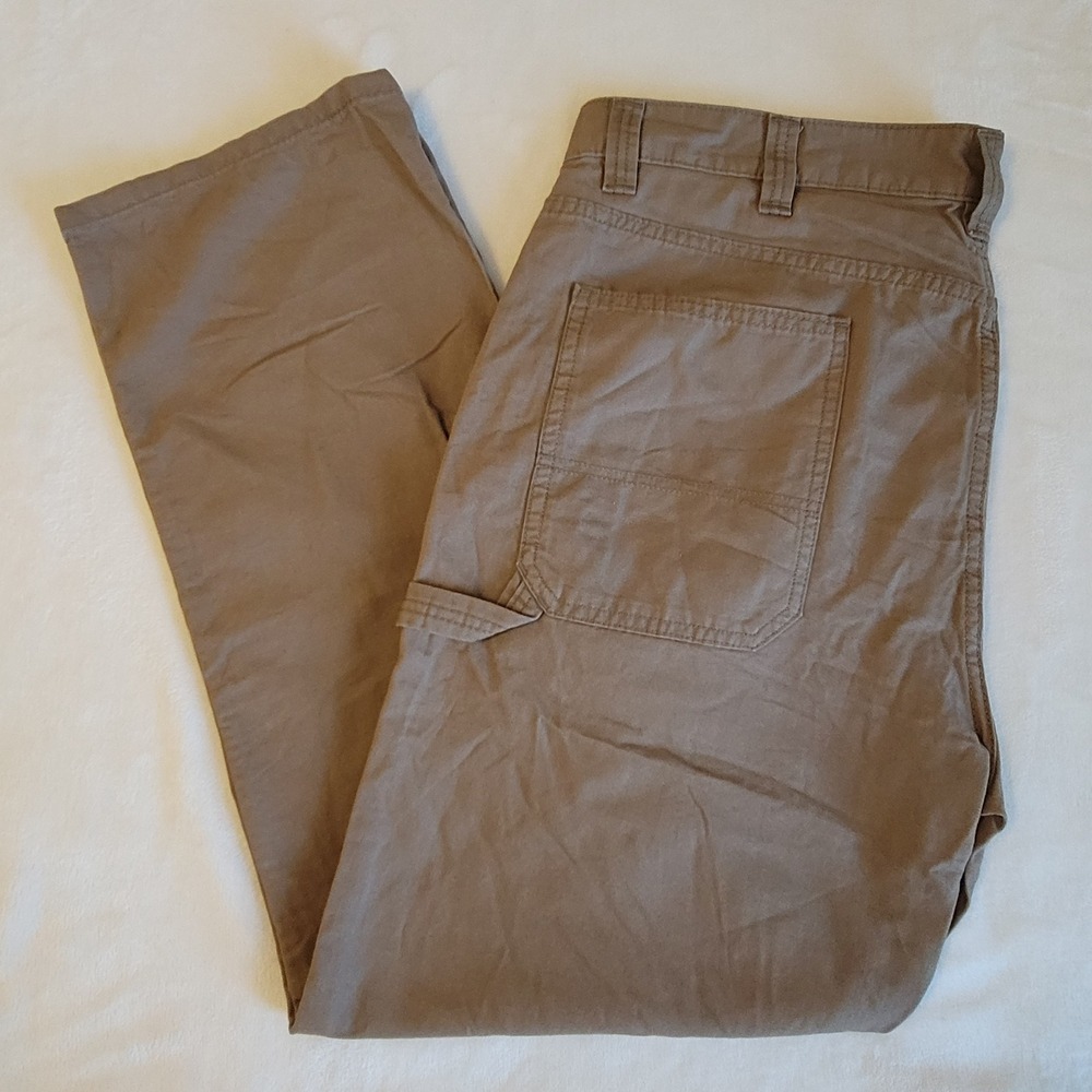Blue Mountain Carpenter Pants Mens 38x32 Brown Cotton Canvas Utility Workwear